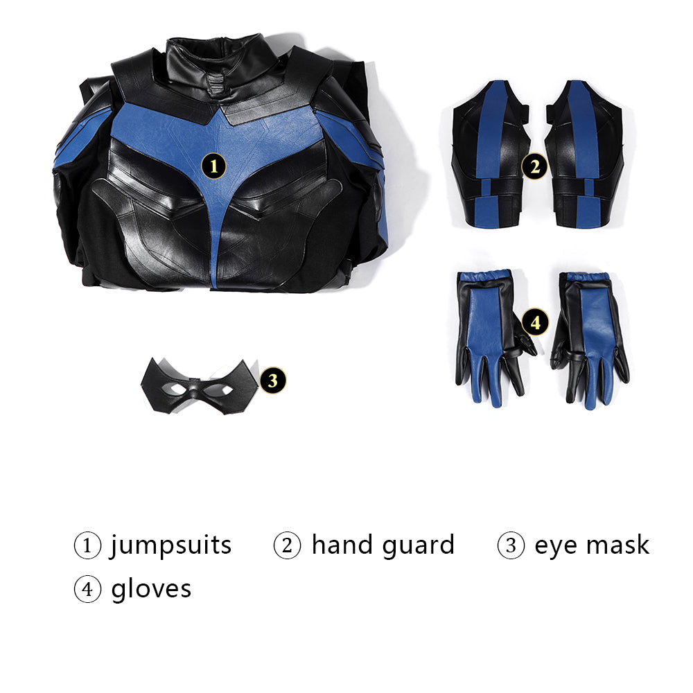 Titans Season 1 Nightwing Dick Grayson Battle Suit Male Cosplay CostumesThemed Carnival Party Outfit