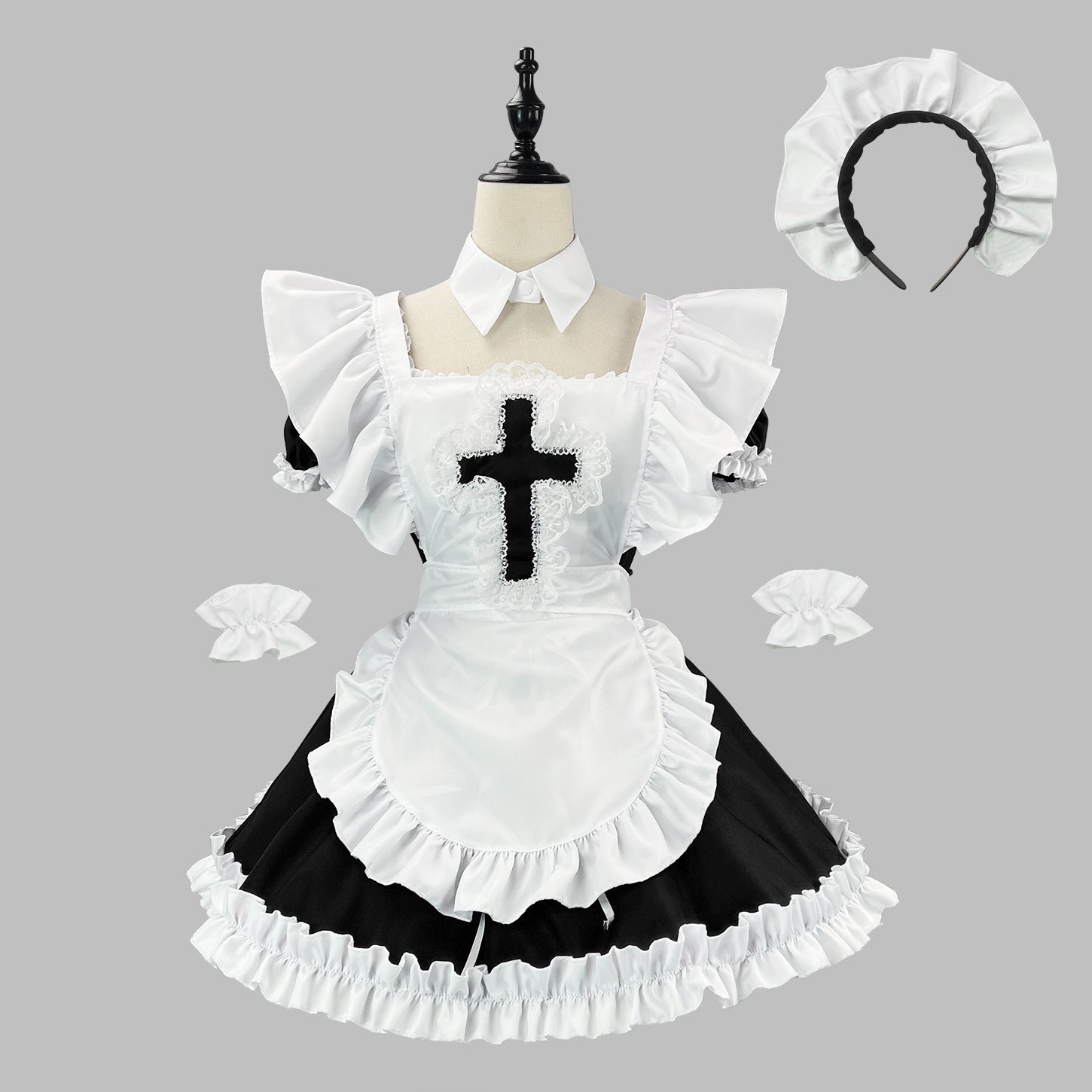 Classic Short Sleeve Lolita Dress Cute Japanese Maid Cosplay