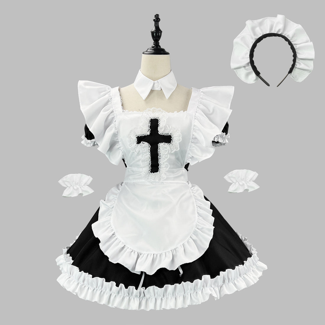 Classic Short Sleeve Lolita Dress Cute Japanese Maid Cosplay