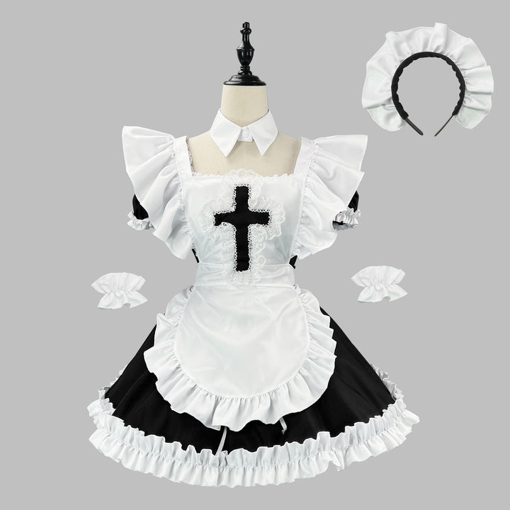 Classic Short Sleeve Lolita Dress Cute Japanese Maid Cosplay