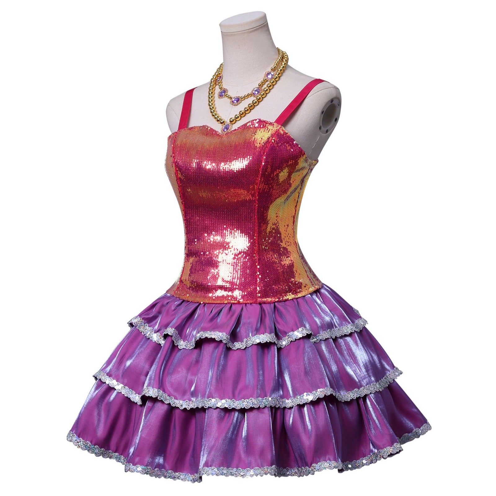 Dream House Cosplay Costume - Pink Sequin Party Dress for Women Girls Halloween Carnival