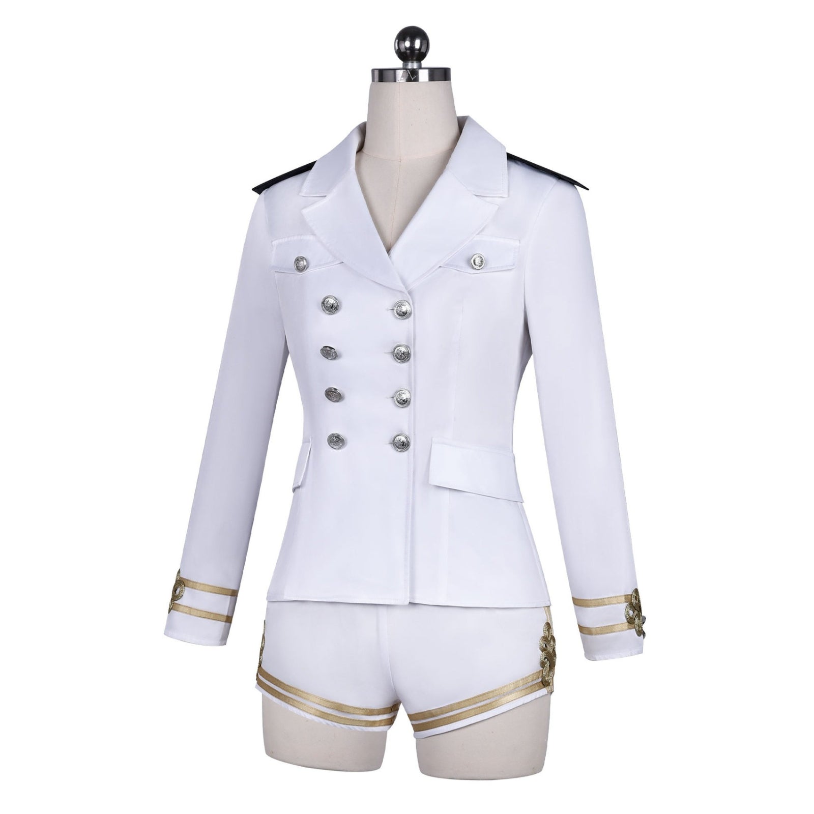 K-Pop Girl IVE Jang Won Young Same Style White Sailor Navy Uniform Stage Outfit