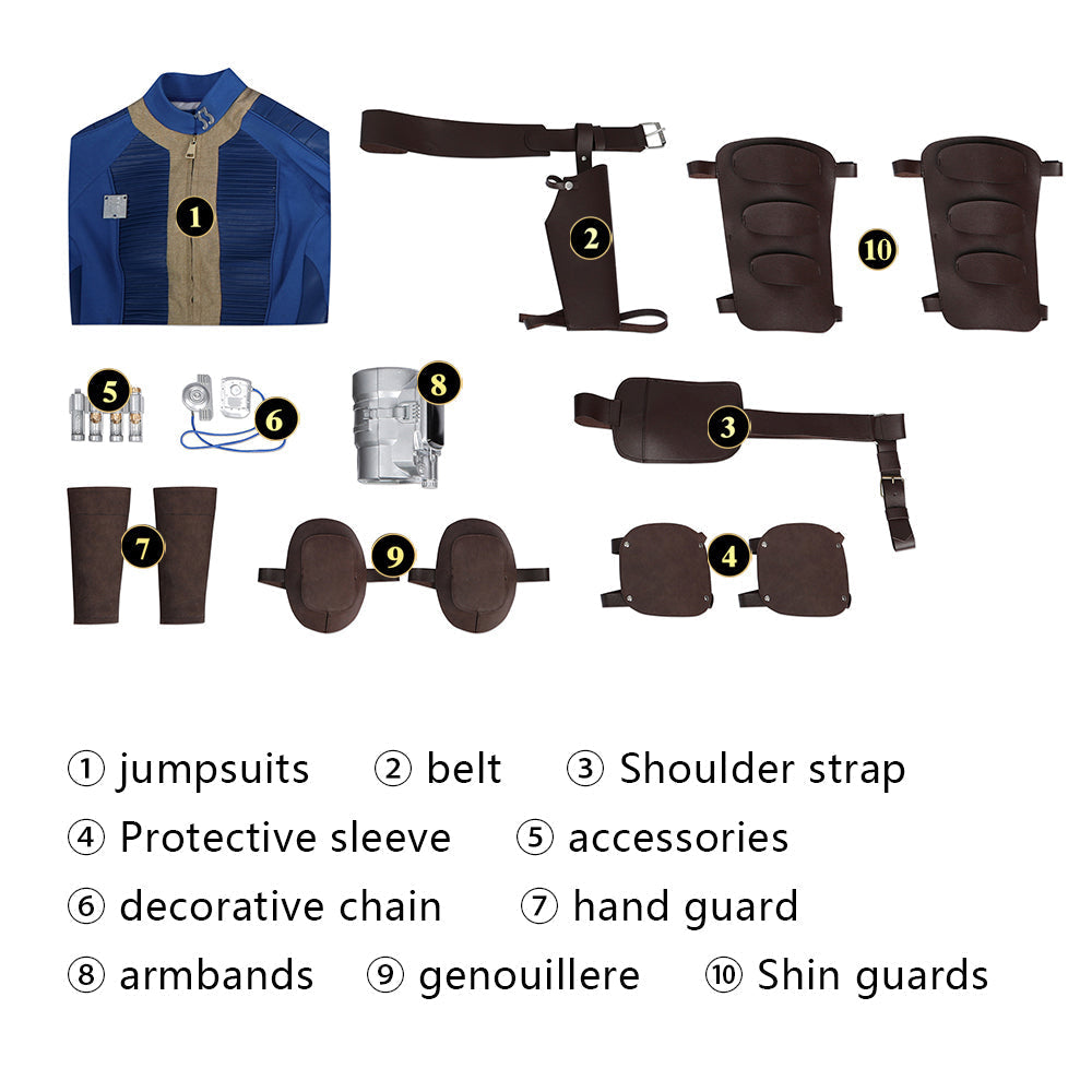 Movie Fallout Vault Season 1 Lucy #33 Male Full Set Cosplay CostumesThemed Carnival Party Outfit
