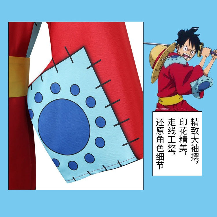 Anime Navigation Wano Country Monkey D. Luffy Kimono One Piece Cosplay Costumes
