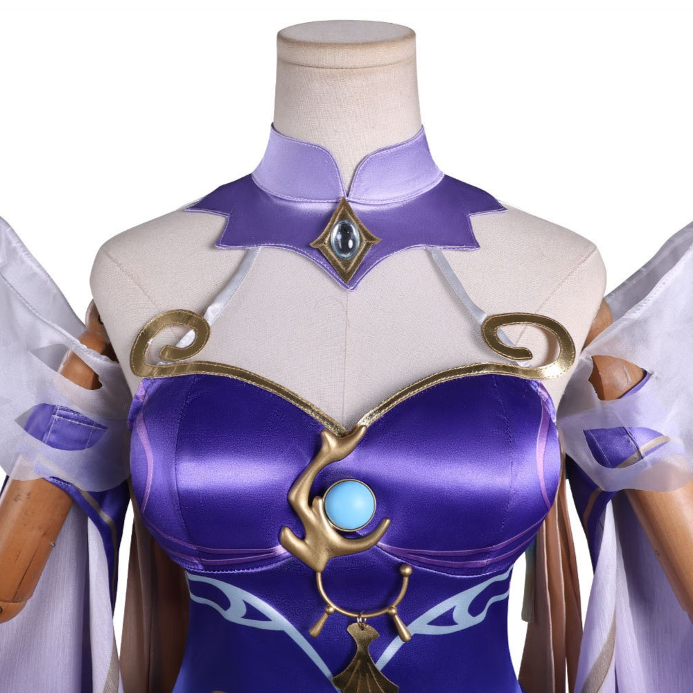 Honor of Kings Xi Shi Wandering Dragon Violet Flower Full Set Cosplay Costume