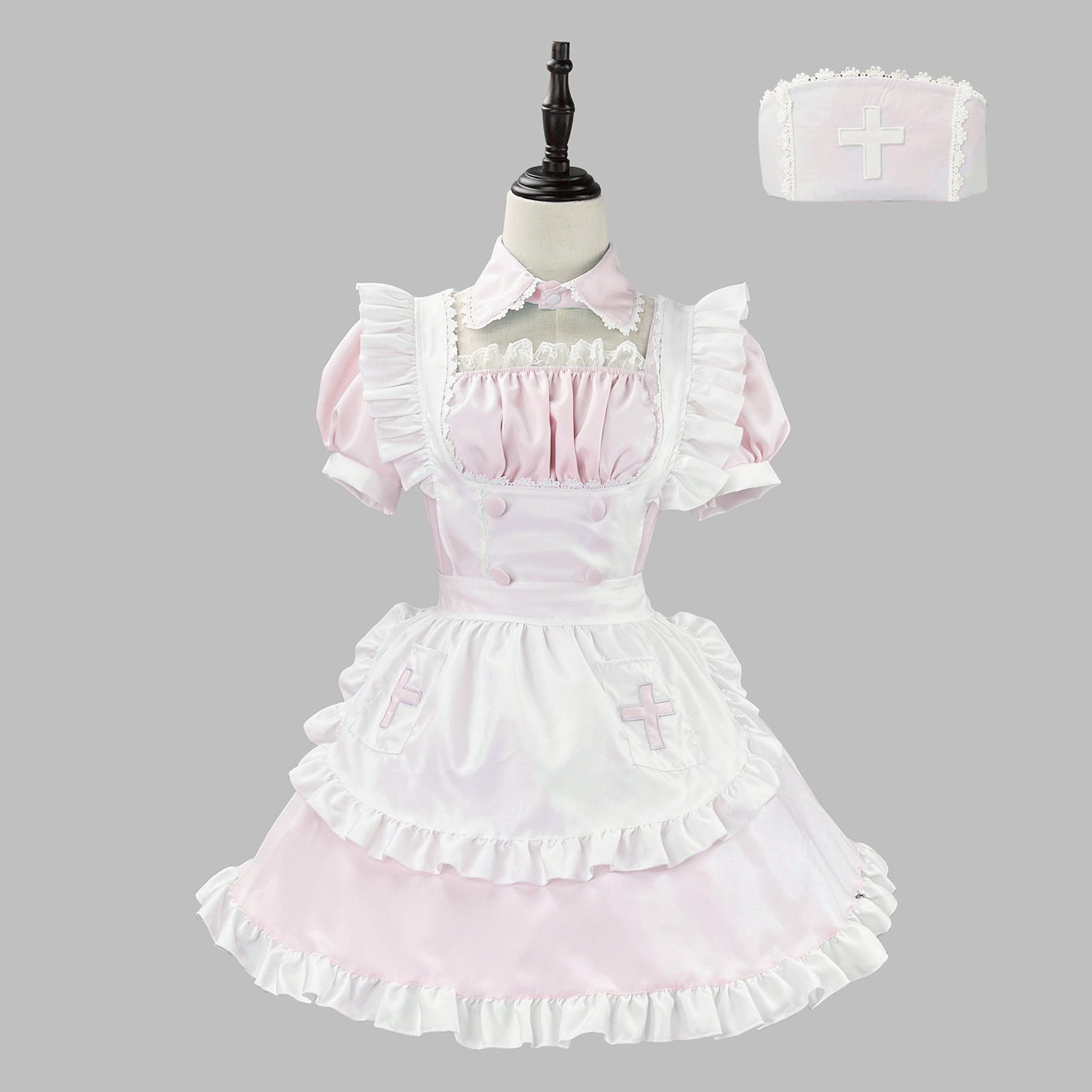 Light Color Angel Maid Outfit Cosplay Streamer Dress Costume