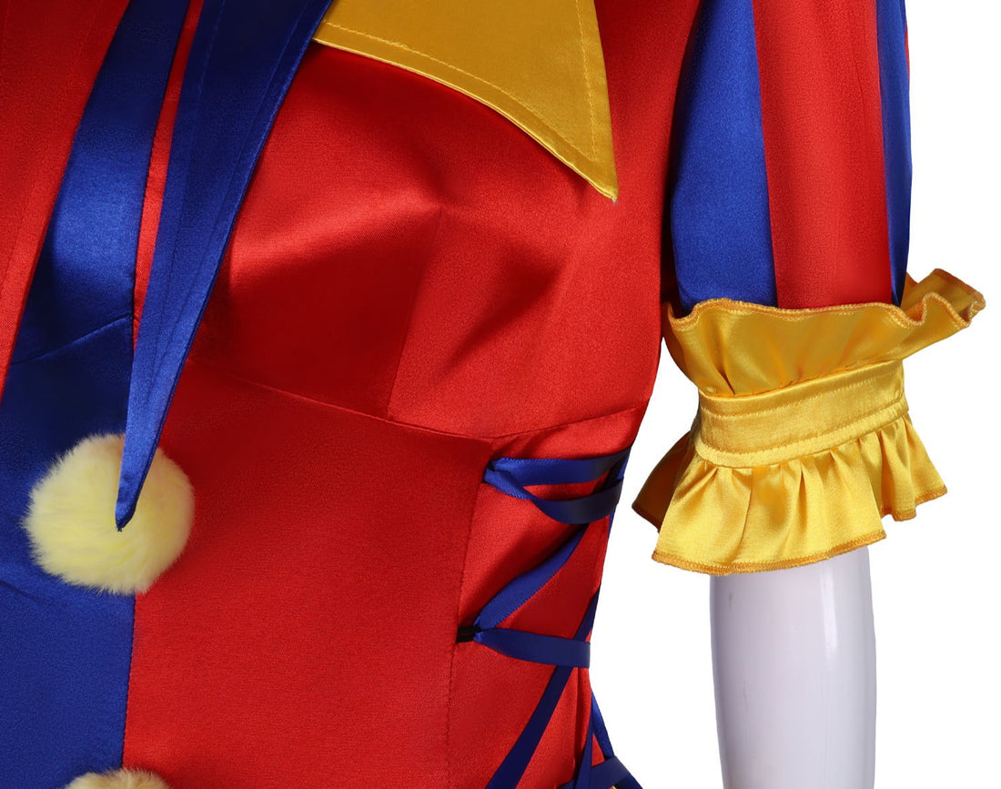 The Amazing Digital Circus Jester Pomni Joker Cosplay Costumes Halloween Party Clown Outfit