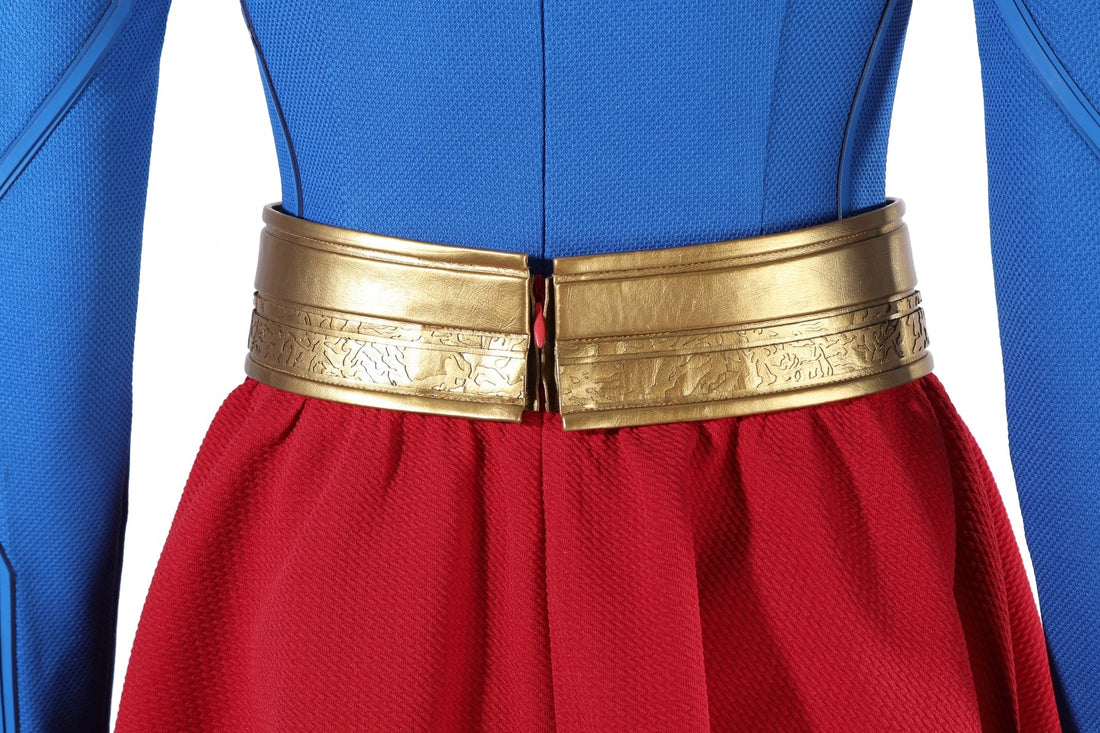 Comics Superhero Supergirl Superwoman Fullset with Coat Cosplay Costumes