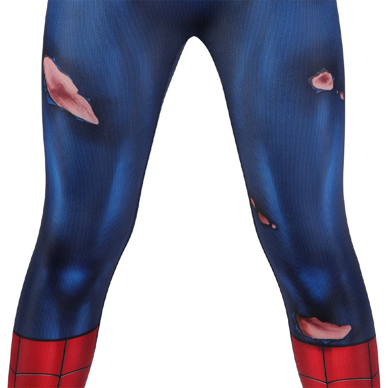 Spider-Man PS5 Classic Suit Damaged Children Jumpsuit Cosplay Costumes