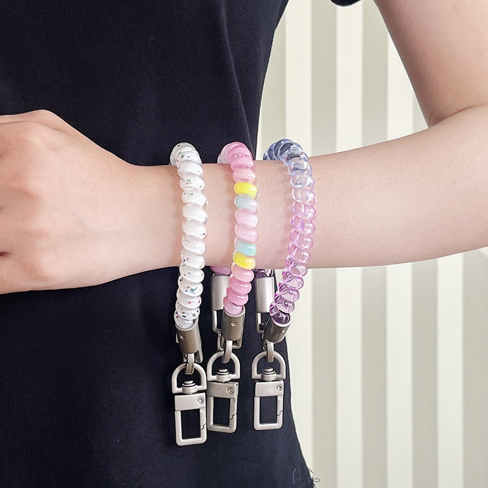 Thick Phone Cord Wrist Phone Strap with Tether Tabs – High Elasticity Wristlet & Hand Lanyard