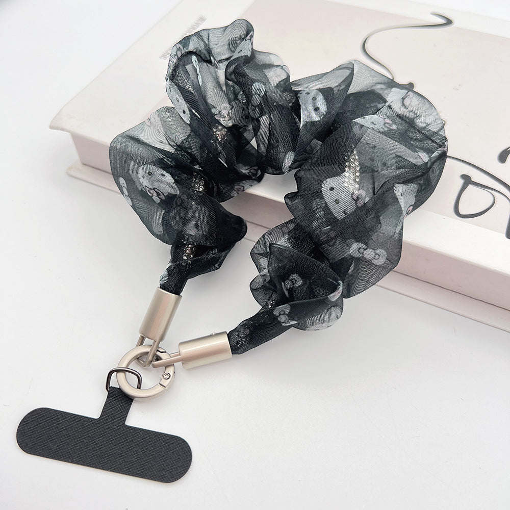 Organza Tulle Wrist Phone Strap with Tether Tabs – Colon-shaped Wristlet & Hand Lanyard