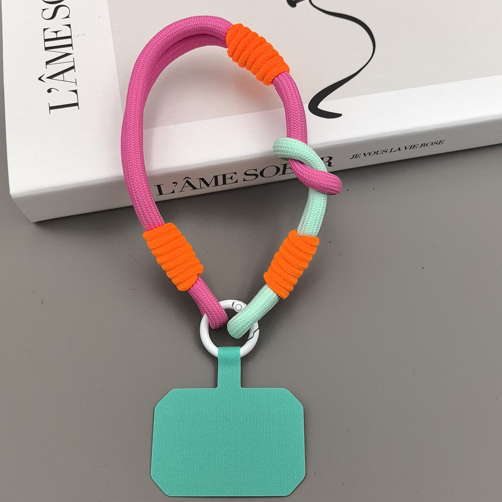 Color-Blocked Adjustable Wrist Phone Strap with Tether Tabs – Hand Woven Wristlet & Hand Lanyard