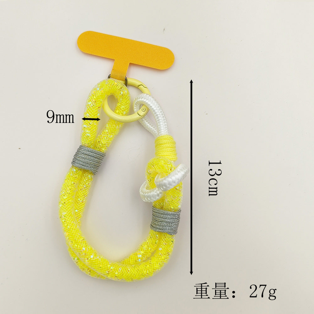 Adjustable Glitter Wrist Phone Strap with Tether Tabs – Multicolor Wristlet & Hand Nylon Lanyard