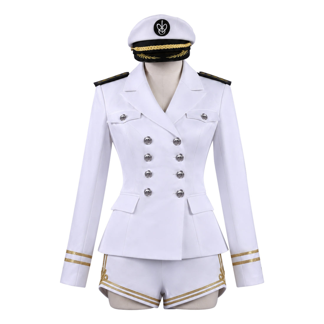 K-Pop Girl IVE Jang Won Young Same Style White Sailor Navy Uniform Stage Outfit