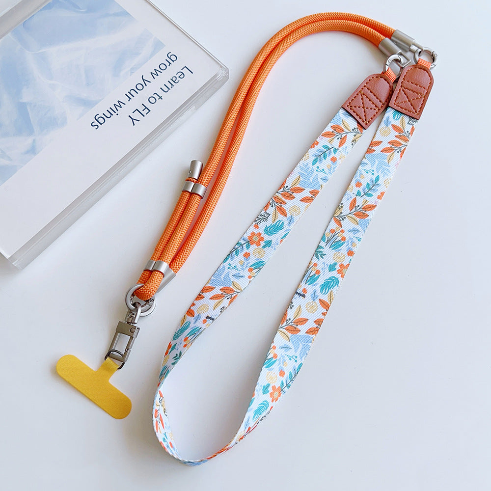 Trendy Patterns Woven Tape Crossbody Phone Strap with Tabs – Adjustable Wristlet & Hand Lanyard