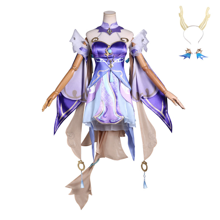 Honor of Kings Xi Shi Wandering Dragon Violet Flower Full Set Cosplay Costume