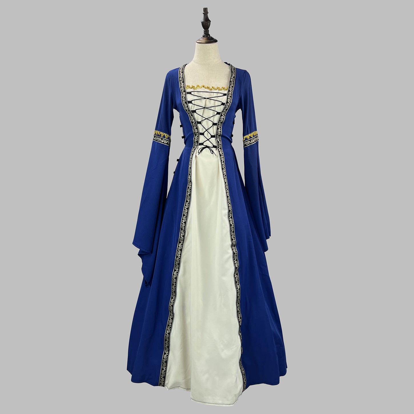 Women's Victorian Court Dress - Long Flare Sleeve Halloween Retro Masquerade Cosplay Costume