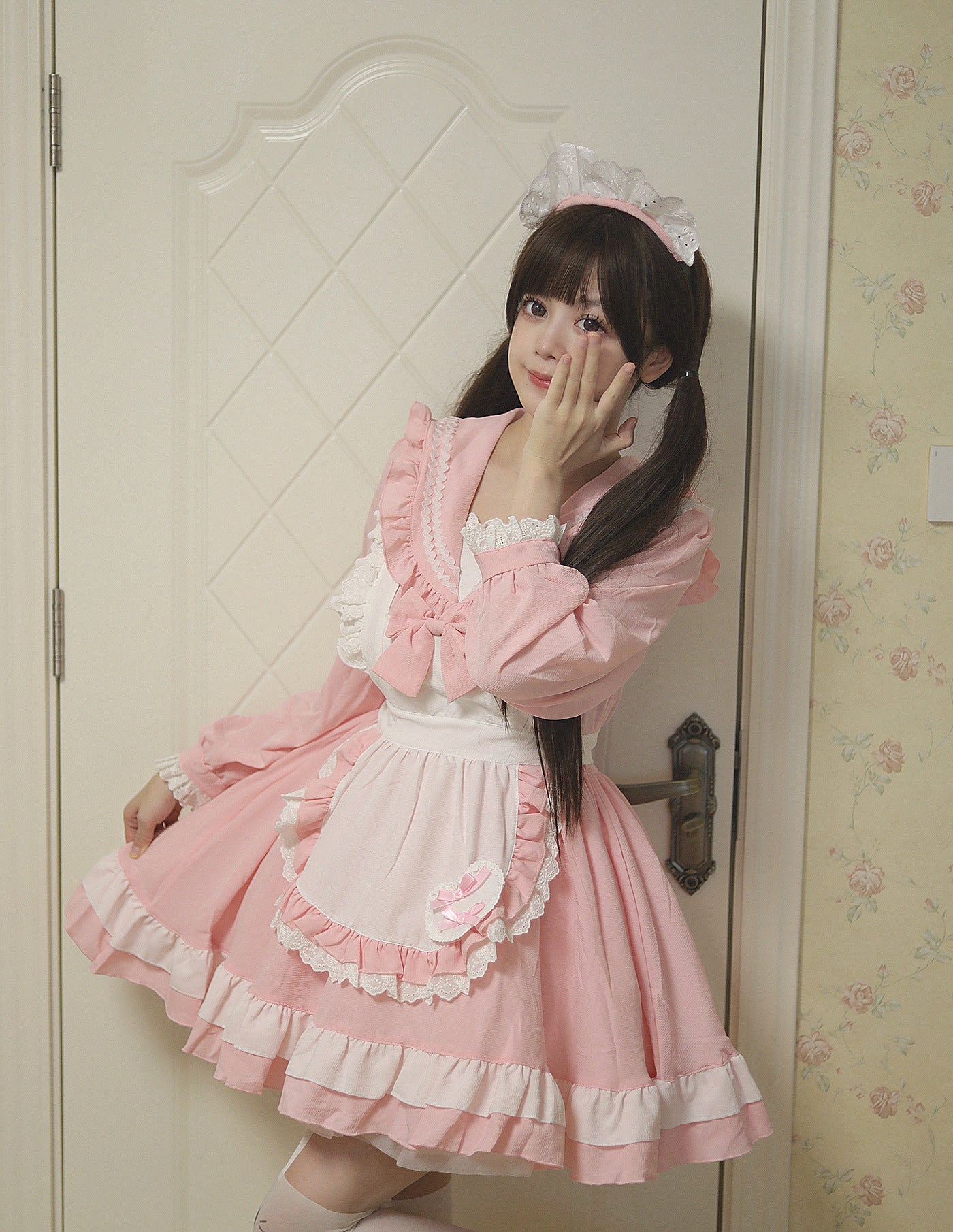 Sweet Japanese Preppy Sailor Collar Maid Outfit Lolita Dress