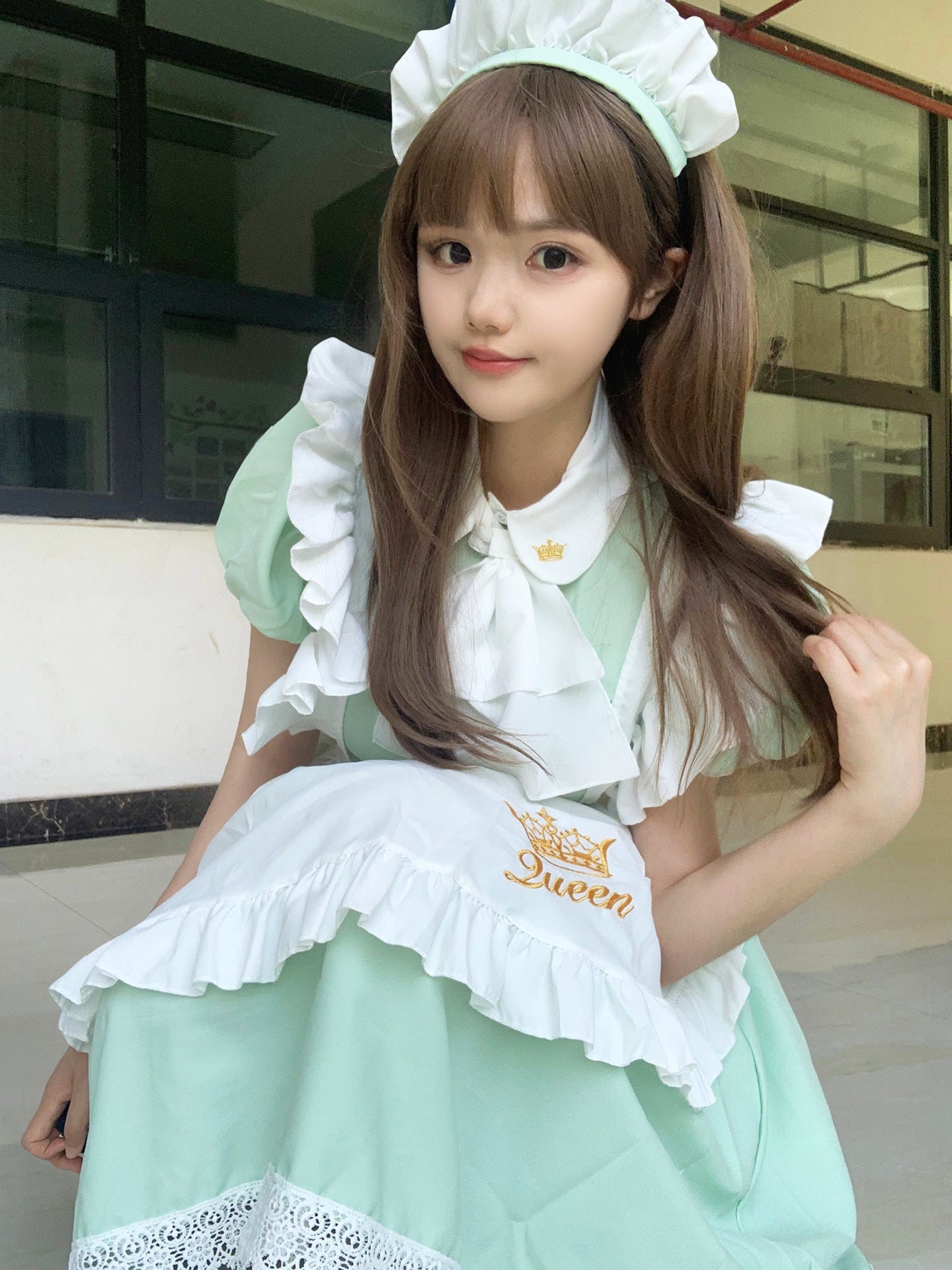 British Queen Maid Outfit Long Dress Lolita Cosplay Costume