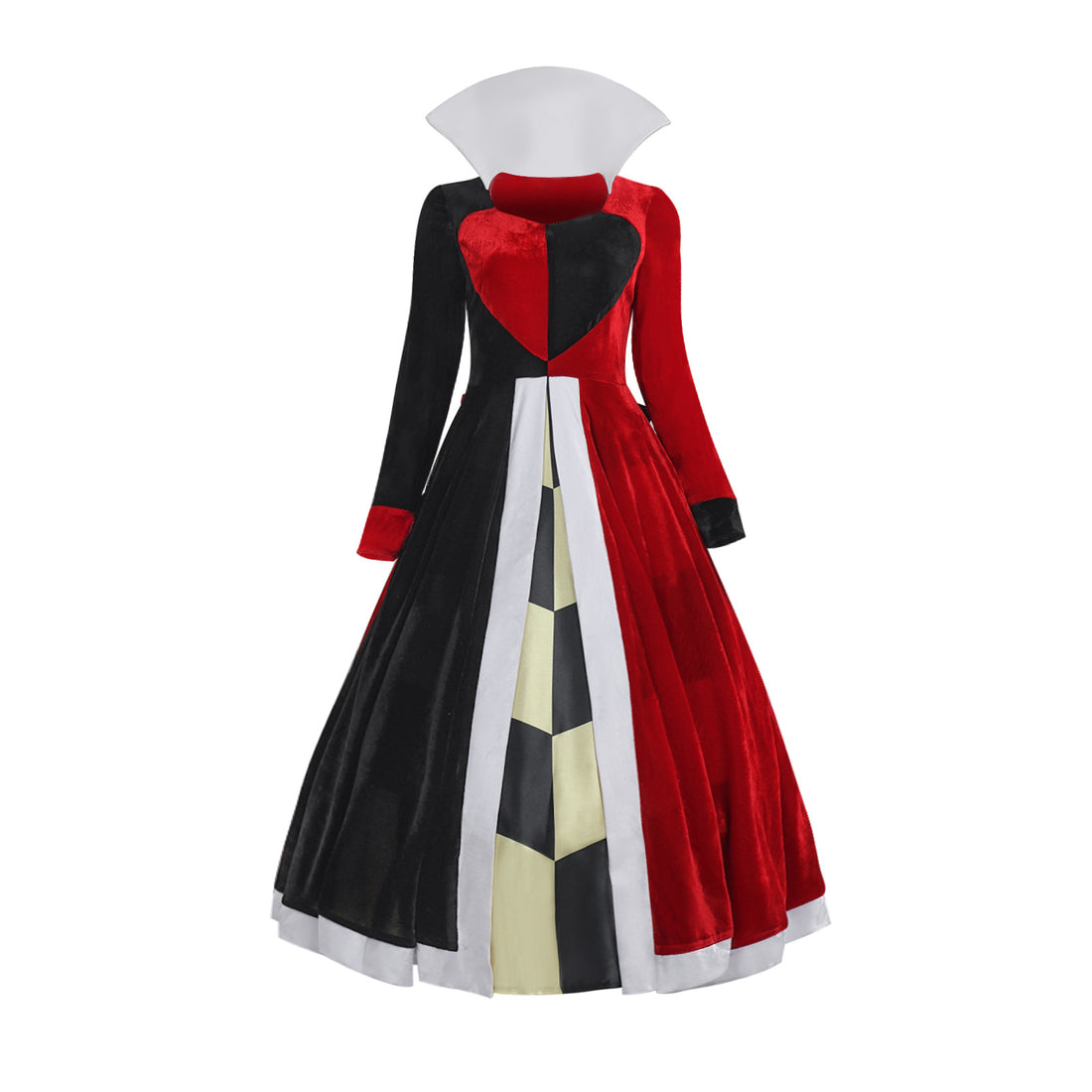 Women Queen of Hearts Costume - Alice Deluxe Red Queen Cosplay Dress for Halloween Party