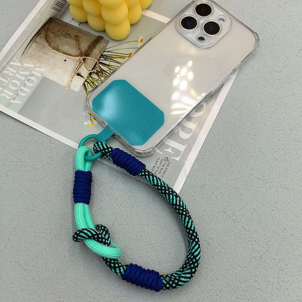 Color-Blocked Adjustable Wrist Phone Strap with Tether Tabs – Hand Woven Wristlet & Hand Lanyard