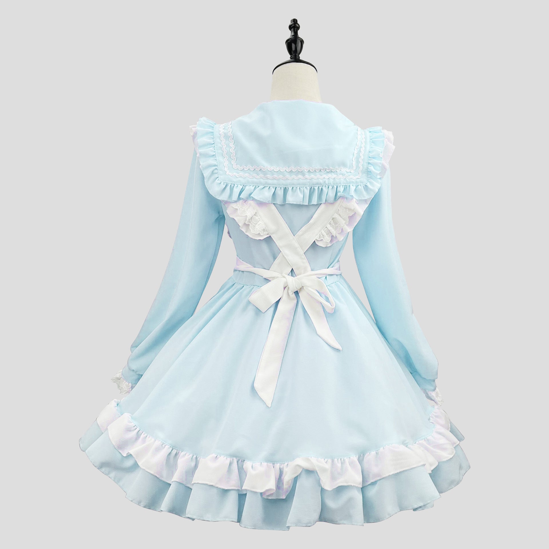 Sweet Japanese Preppy Sailor Collar Maid Outfit Lolita Dress