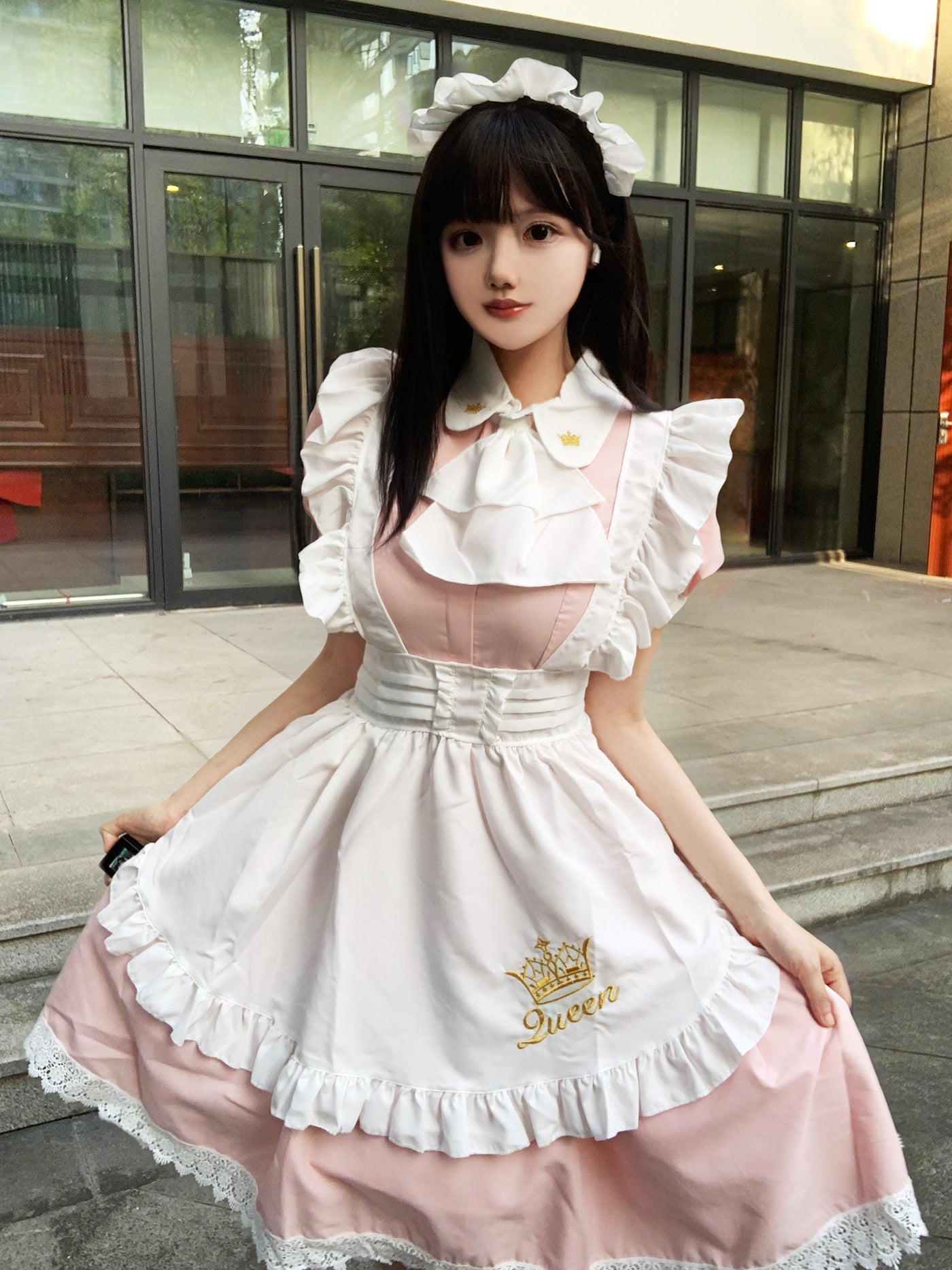 British Queen Maid Outfit Long Dress Lolita Cosplay Costume