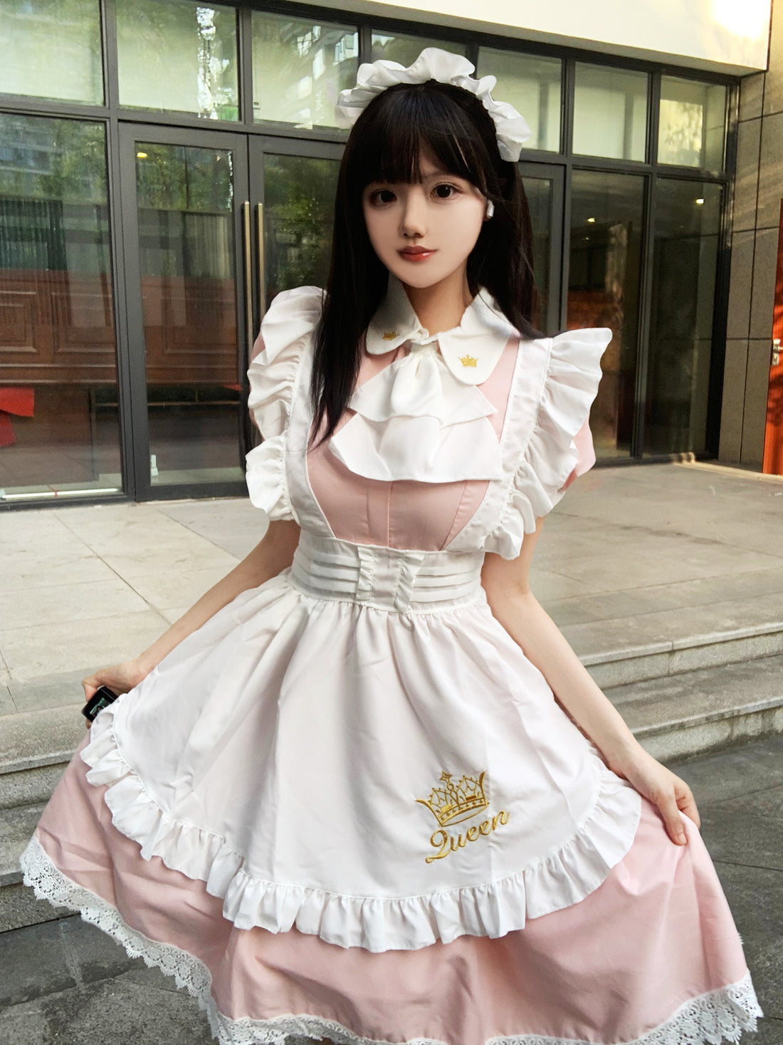 British Queen Maid Outfit Long Dress Lolita Cosplay Costume
