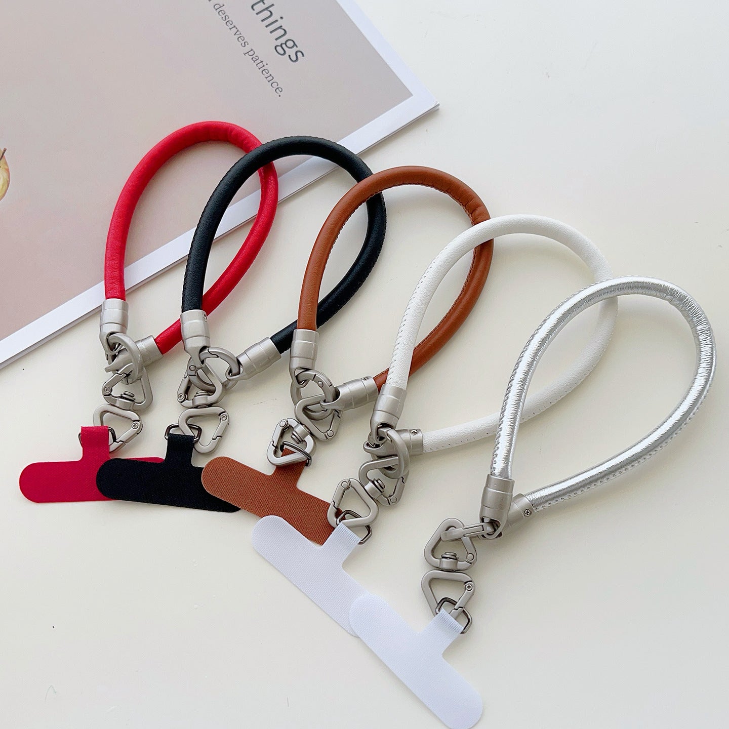 PU Leather Rotatable Wrist Phone Strap with Tether Tabs – High Intensity Wristlet & Hand Lanyard