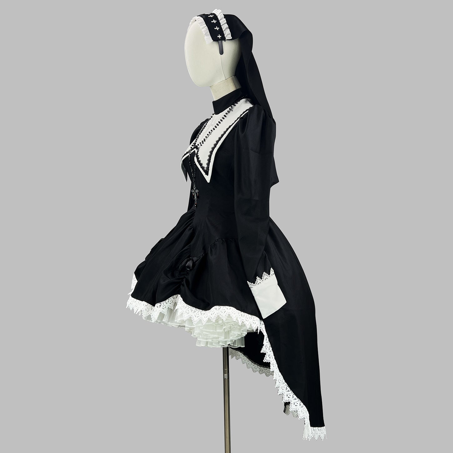 Dark Cross Halloween Back Train Dress Outfit Cosplay Costumes