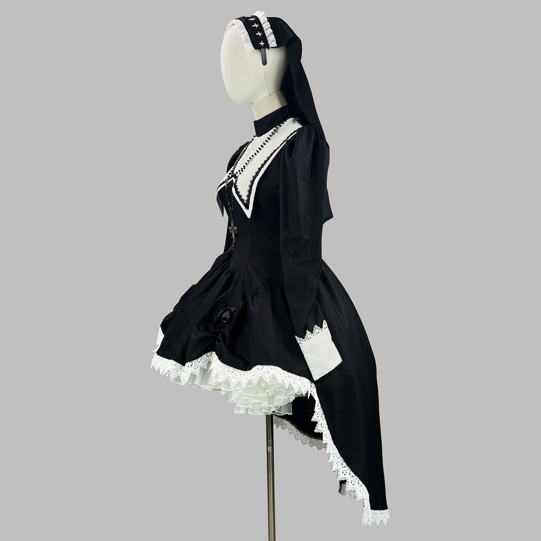 Dark Cross Halloween Back Train Dress Outfit Cosplay Costumes