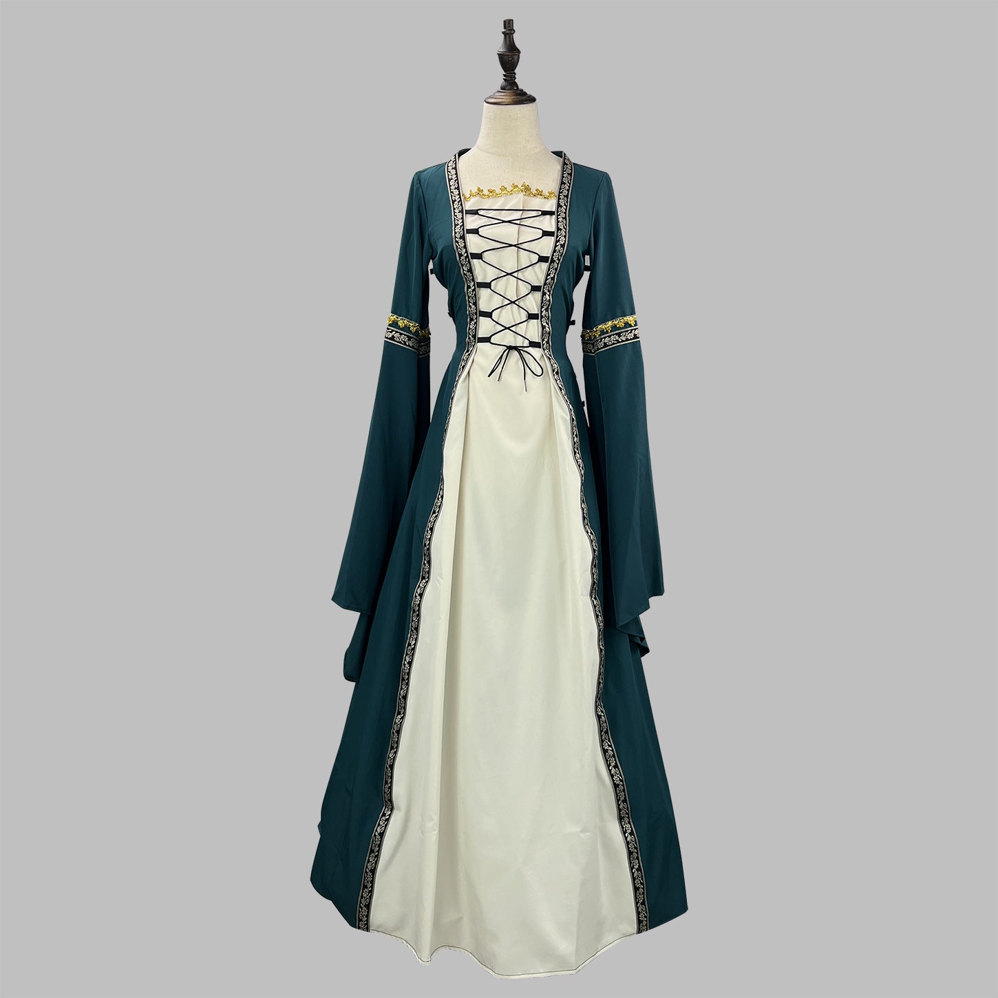 Women's Victorian Court Dress - Long Flare Sleeve Halloween Retro Masquerade Cosplay Costume