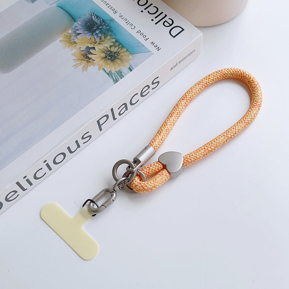 Heart Clasp Rotatable Wrist Phone Strap with Tether Tabs – Thick Wristlet & Hand Lanyard