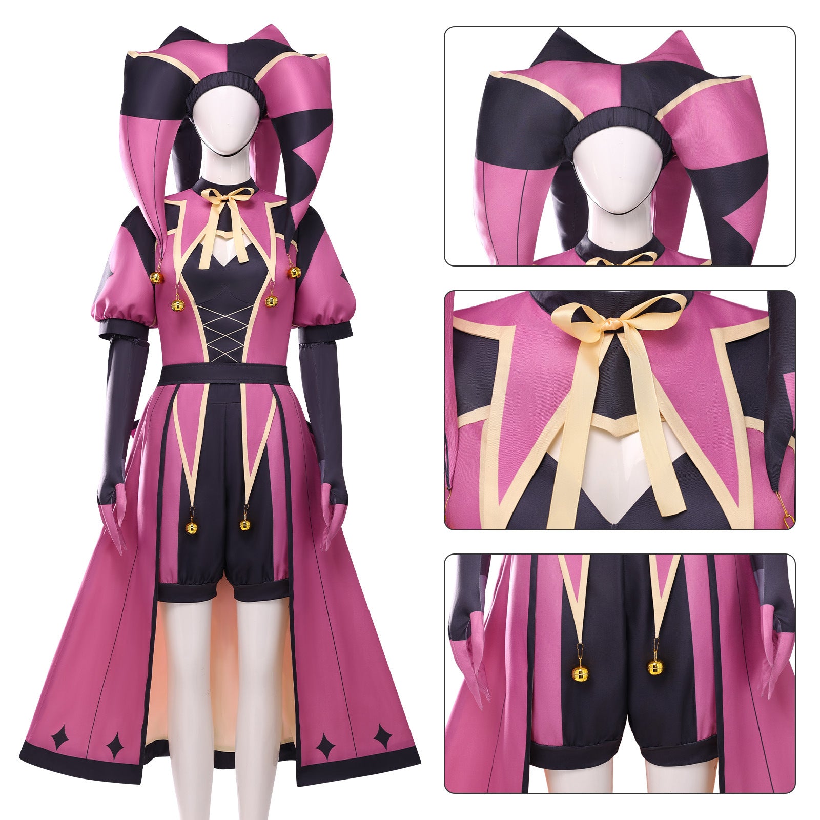 The Freak Circus Colombina Women Joker Cosplay Costumes Halloween Clown Carnival Party Outfit