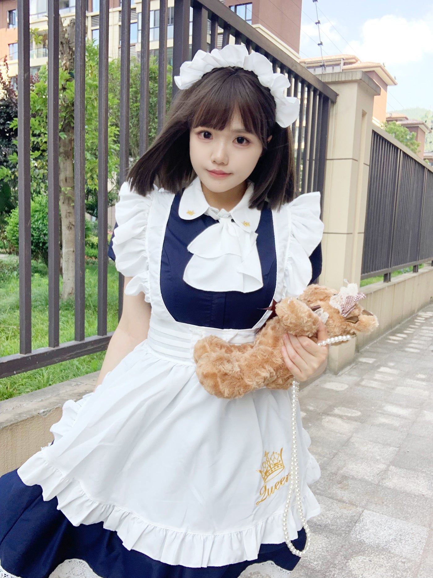 British Queen Maid Outfit Long Dress Lolita Cosplay Costume