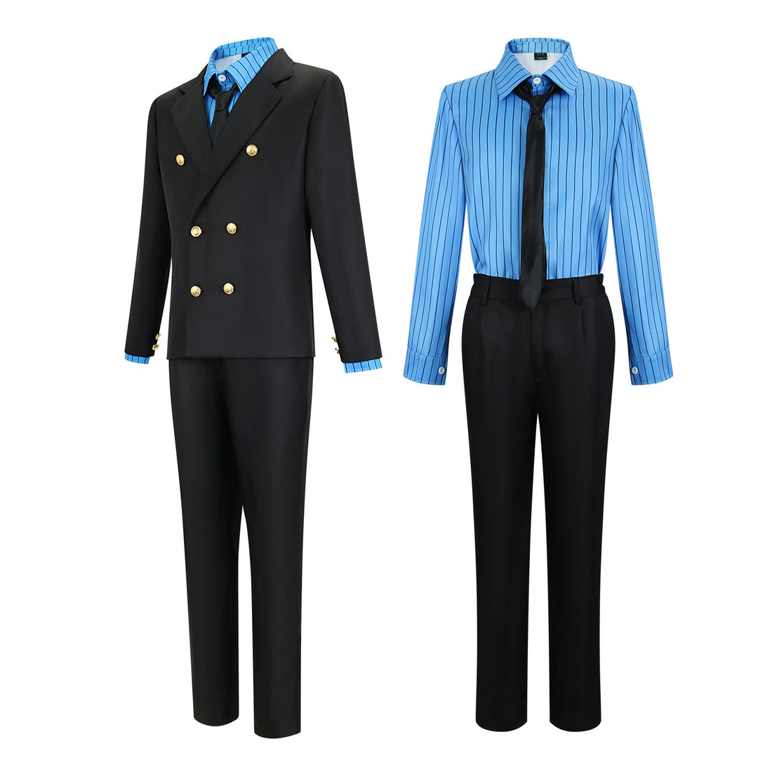 Navigation Sanji Cosplay Costume Blue Yellow Uniform One Piece Halloween Outfit for Men