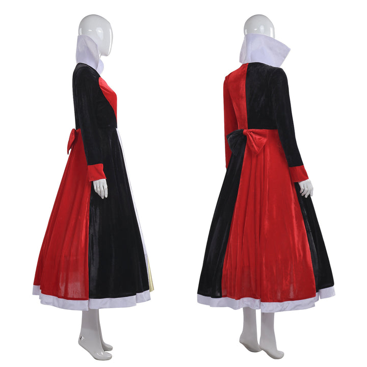 Women Queen of Hearts Costume - Alice Deluxe Red Queen Cosplay Dress for Halloween Party
