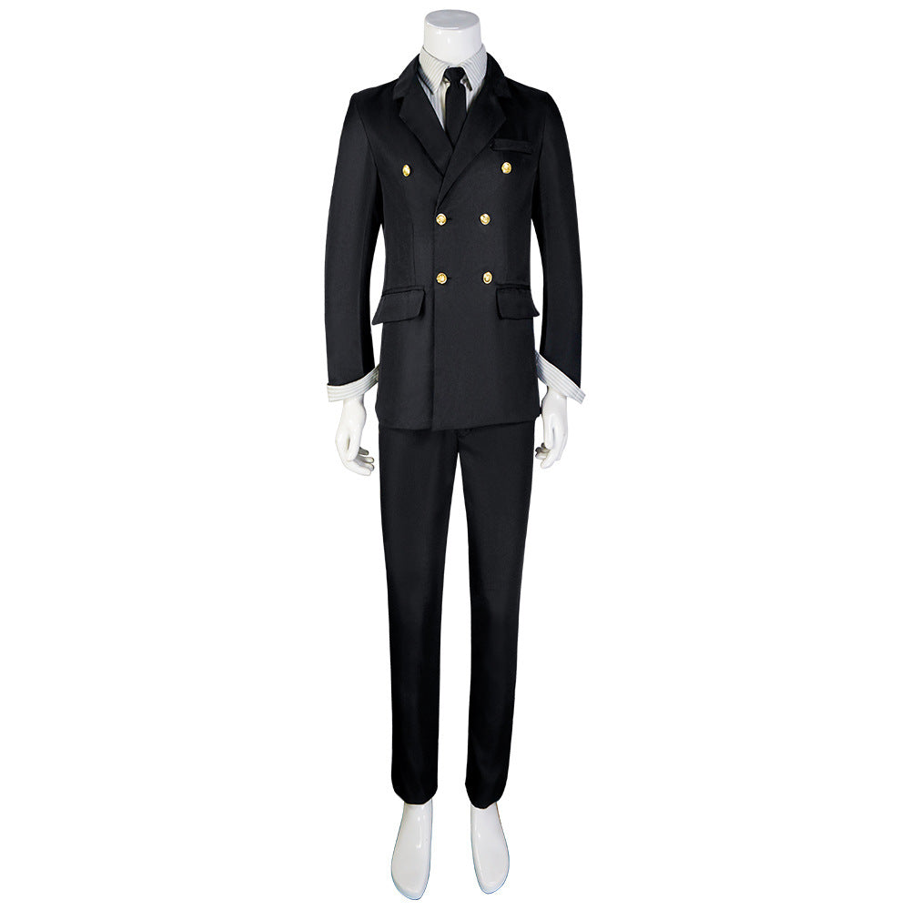 Navigation Vinsmoke Sanji Cosplay Costume - Wano Country Arc One Piece Black Suit