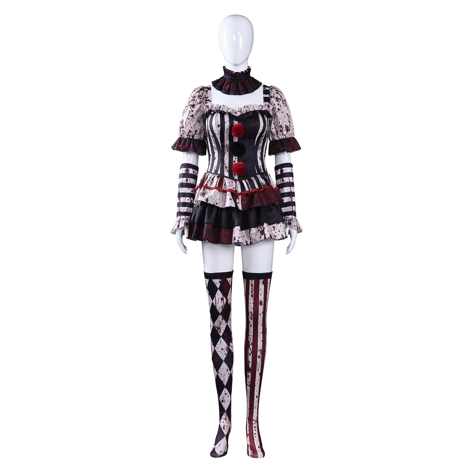 Killer Terrifier Clown Bloodstained Premium Edition Cosplay Costume Halloween Party Joker Outfit