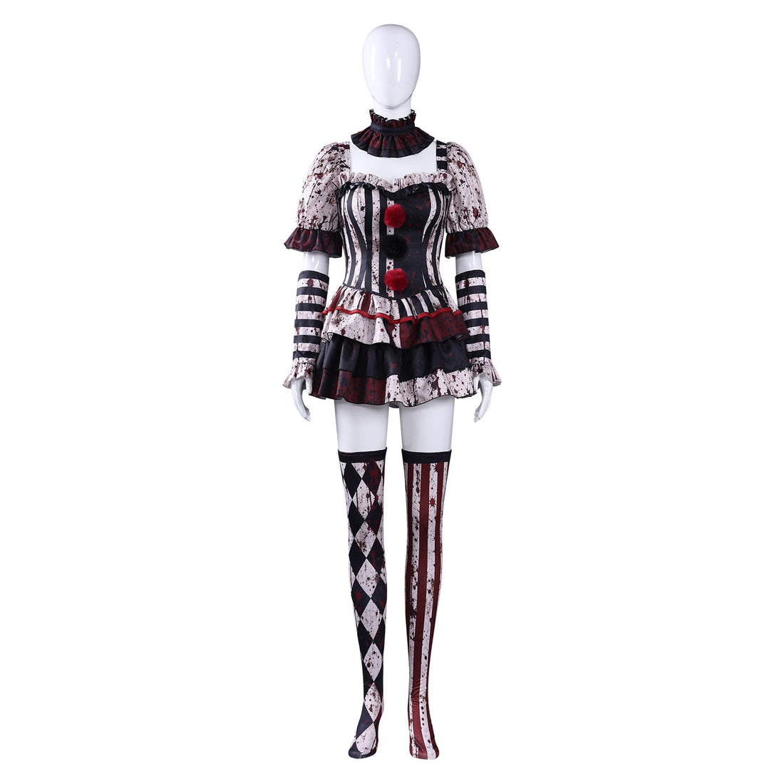 Killer Terrifier Clown Bloodstained Premium Edition Cosplay Costume Halloween Party Joker Outfit