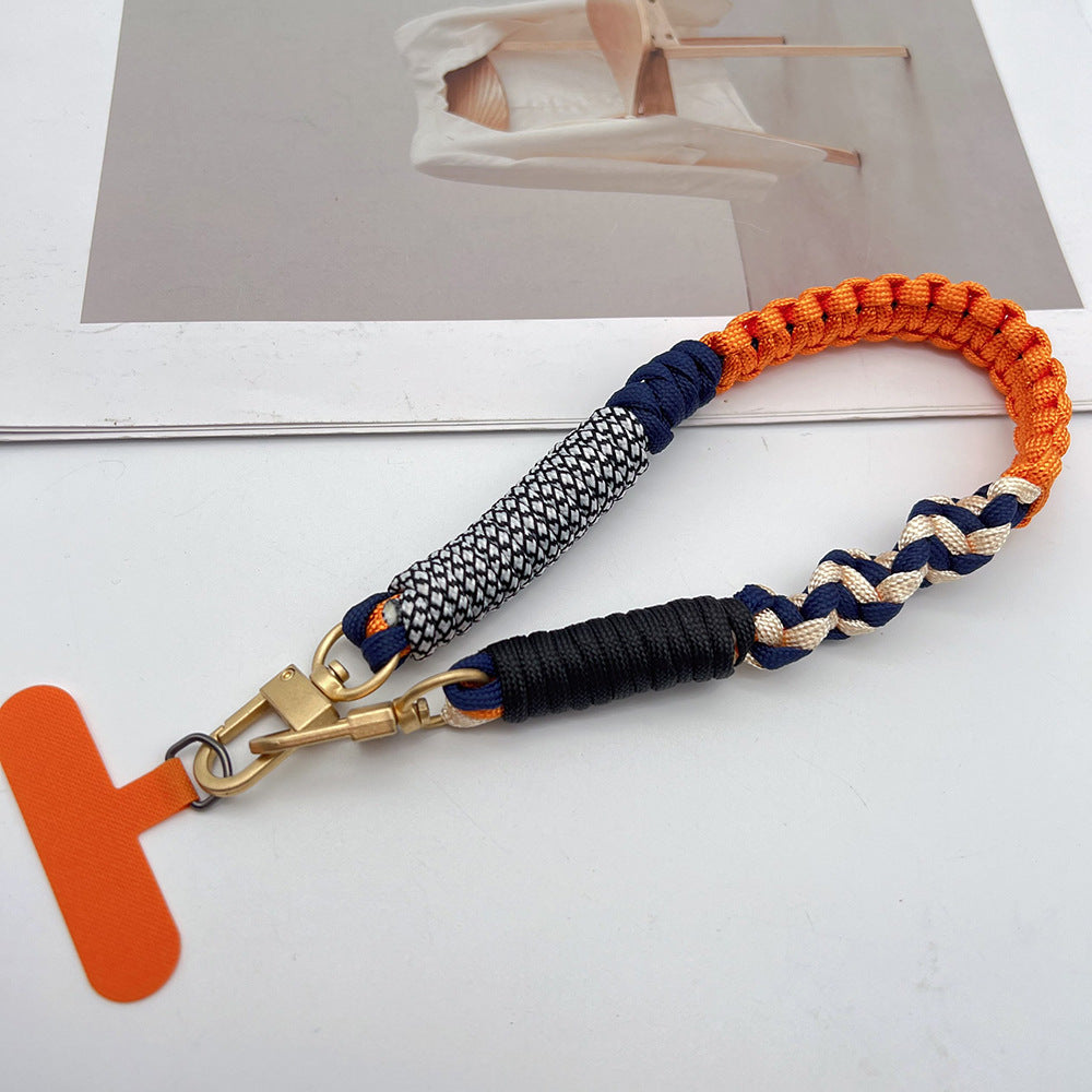 Multicolor Twisted Wrist Phone Strap with Tether Tabs – Hand Woven Wrapped Wristlet & Hand Lanyard