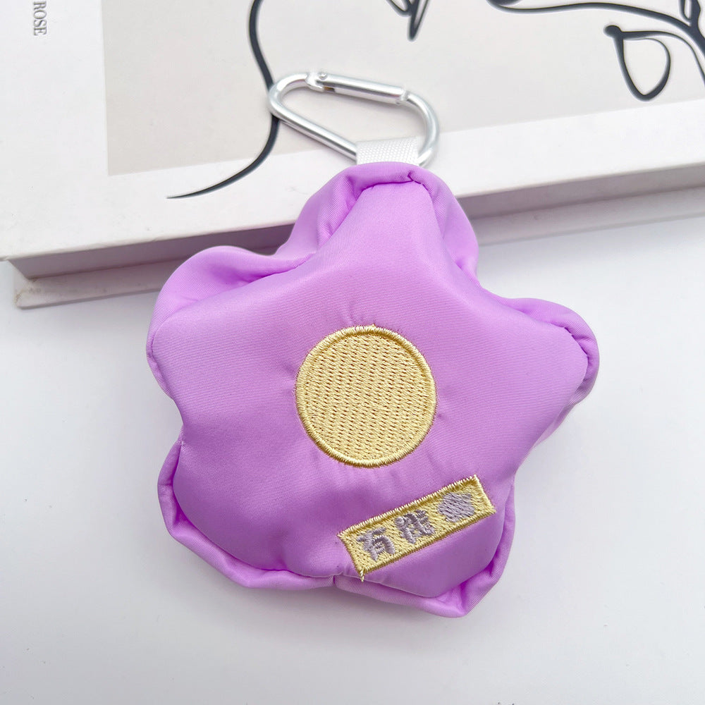 Star Mini Coin Purse Headphone Bag with Carabiner – Embroidered Mini Bag Phone Accessory