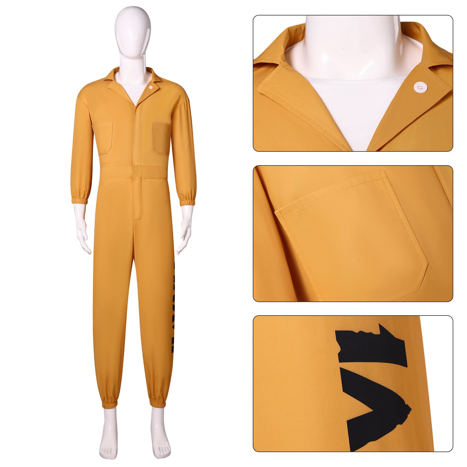 Game Delta Force Yellow Prisoner Skin Inmate Jumpsuit Cosplay Costumes Halloween Themed Outfit