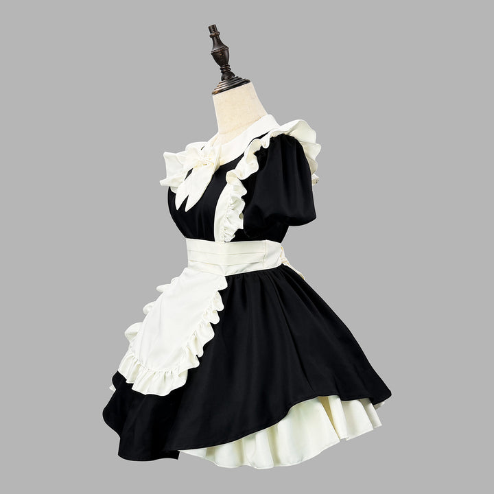 Inverted Pleat Ruffle Maid Outfit Classic Cosplay Lolita Dress