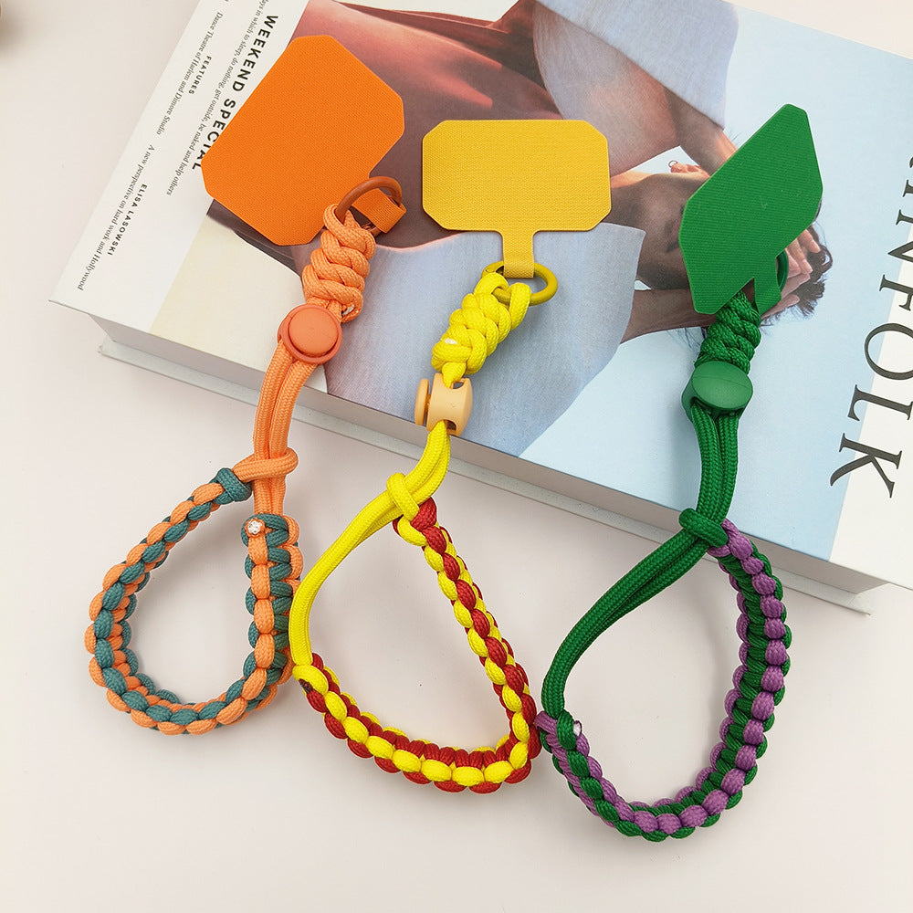 Multicolor Adjustable Wrist Phone Strap with Tether Tabs – Hand Woven Wristlet & Hand Lanyard