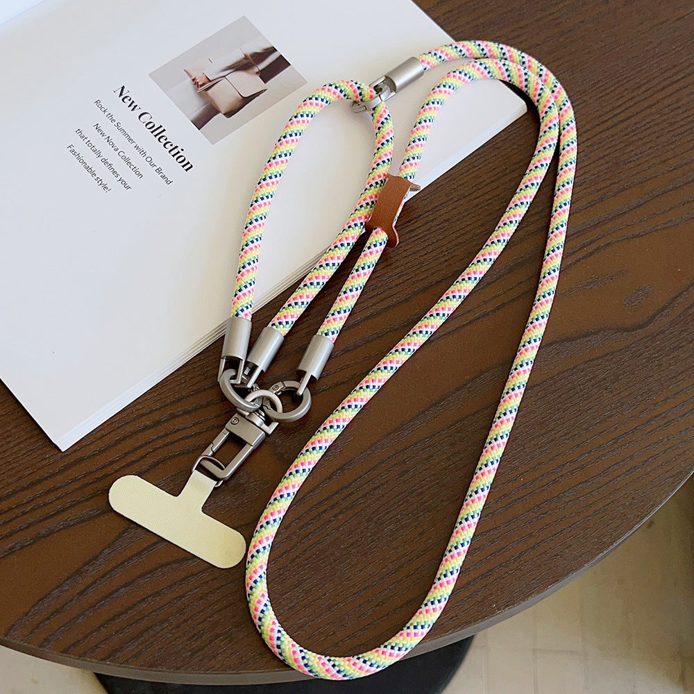Multicolor Crossbody and Wrist Phone Strap with Tabs – Hand Woven 3-IN-1 Wristlet & Hand Lanyard