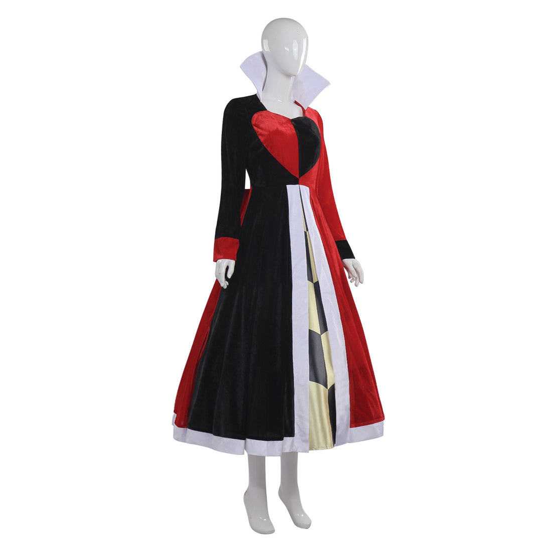 Women Queen of Hearts Costume - Alice Deluxe Red Queen Cosplay Dress for Halloween Party