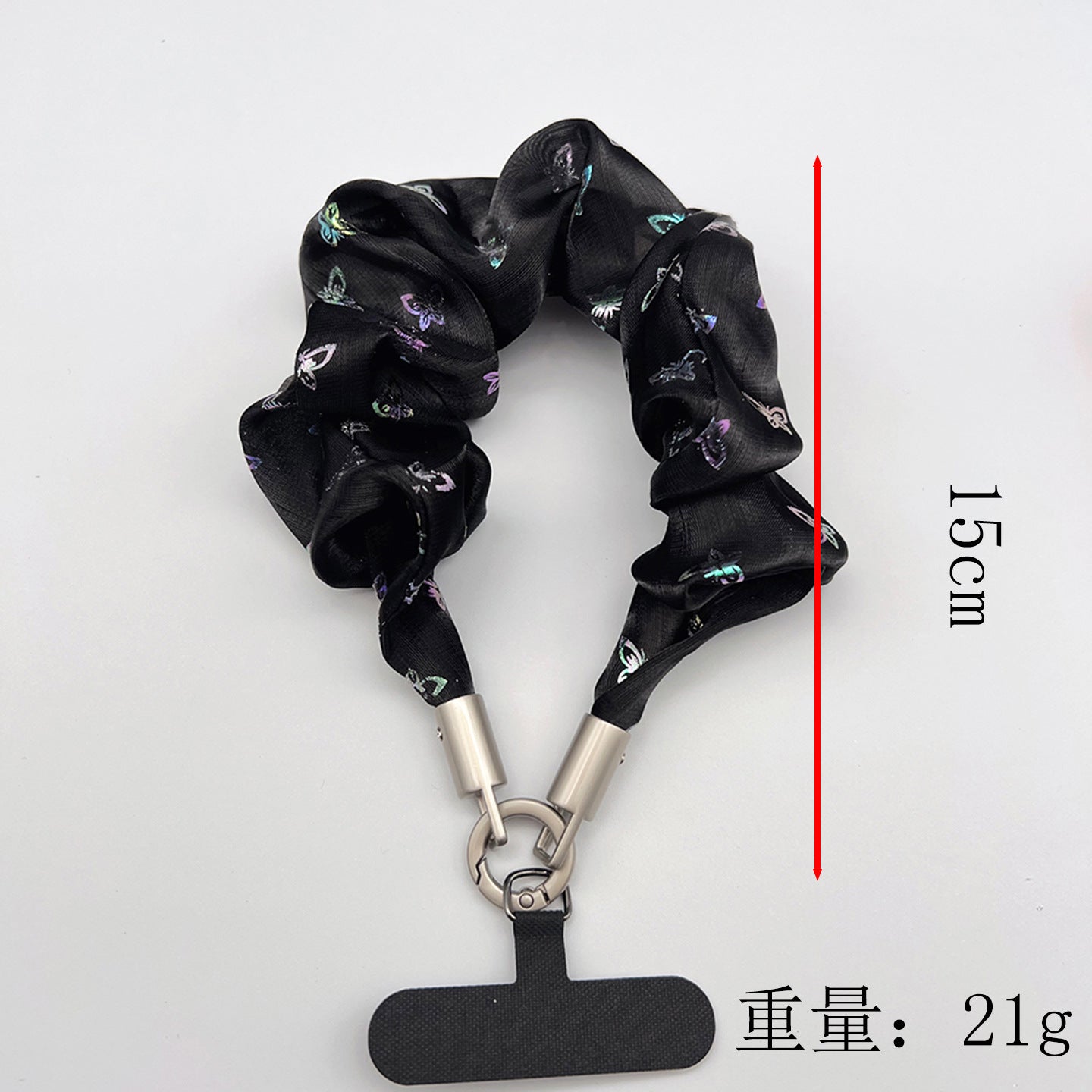 Butterfly Wrinkle Tulle Wrist Phone Strap with Tether Tabs – Colon-shaped Wristlet & Hand Lanyard