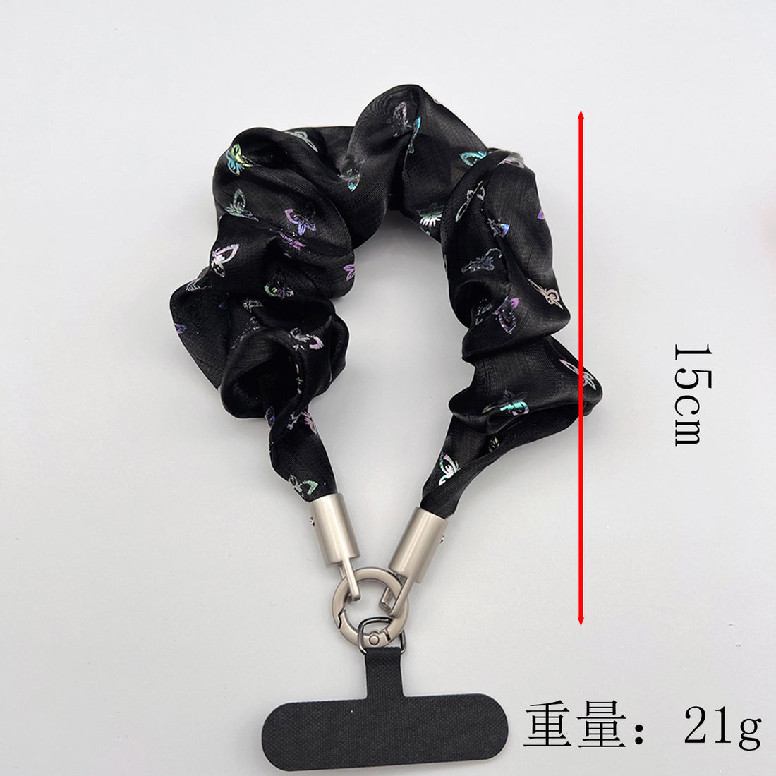 Butterfly Wrinkle Tulle Wrist Phone Strap with Tether Tabs – Colon-shaped Wristlet & Hand Lanyard