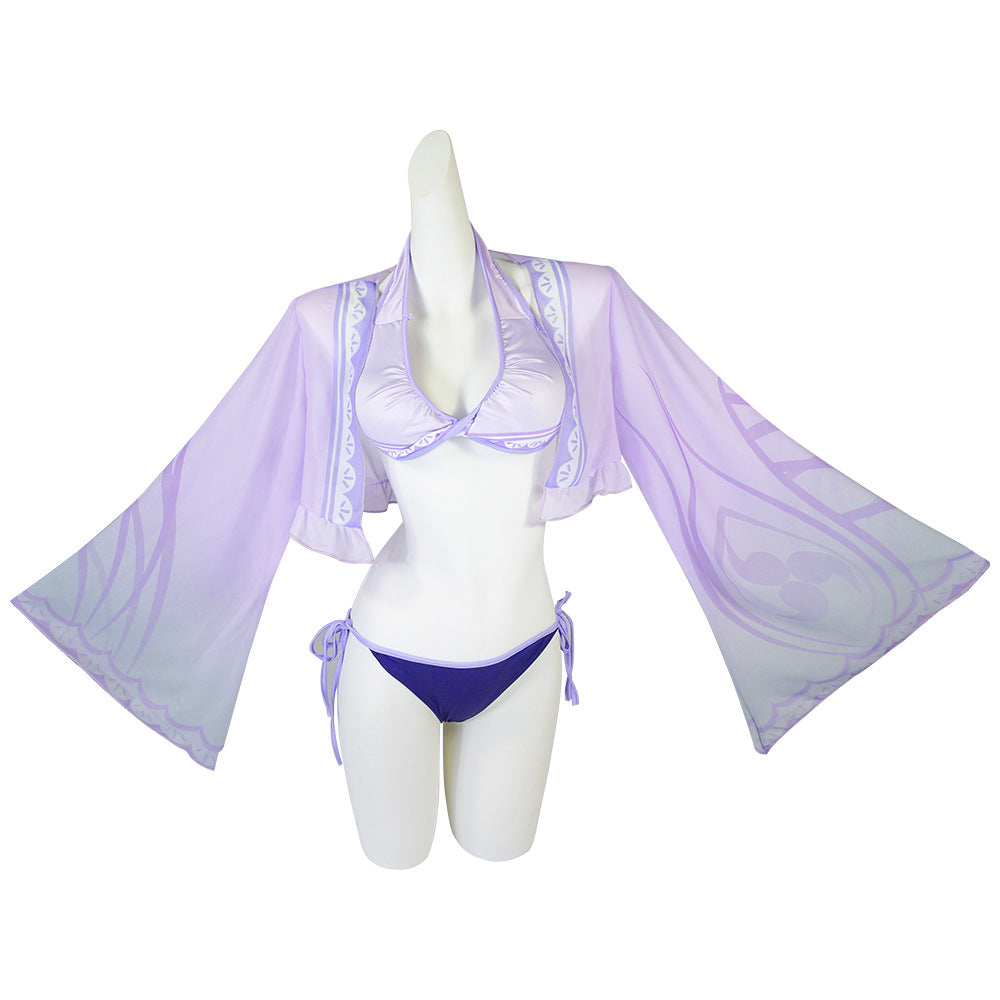 Genshin Impact Raiden Shogun Swimsuit Full Set Cosplay Costumes